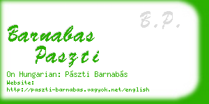 barnabas paszti business card