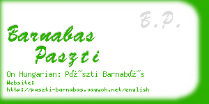 barnabas paszti business card